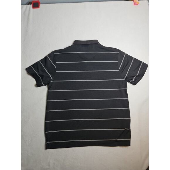 Van Hueusen Polo Shirt Traveler Large Black and White Stripes Van Huesen Buttons - Picture 5 of 5